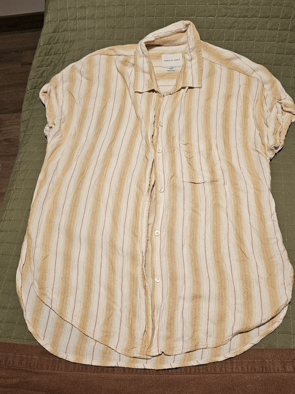 Short-Sleeve Striped Button-Up Shirt